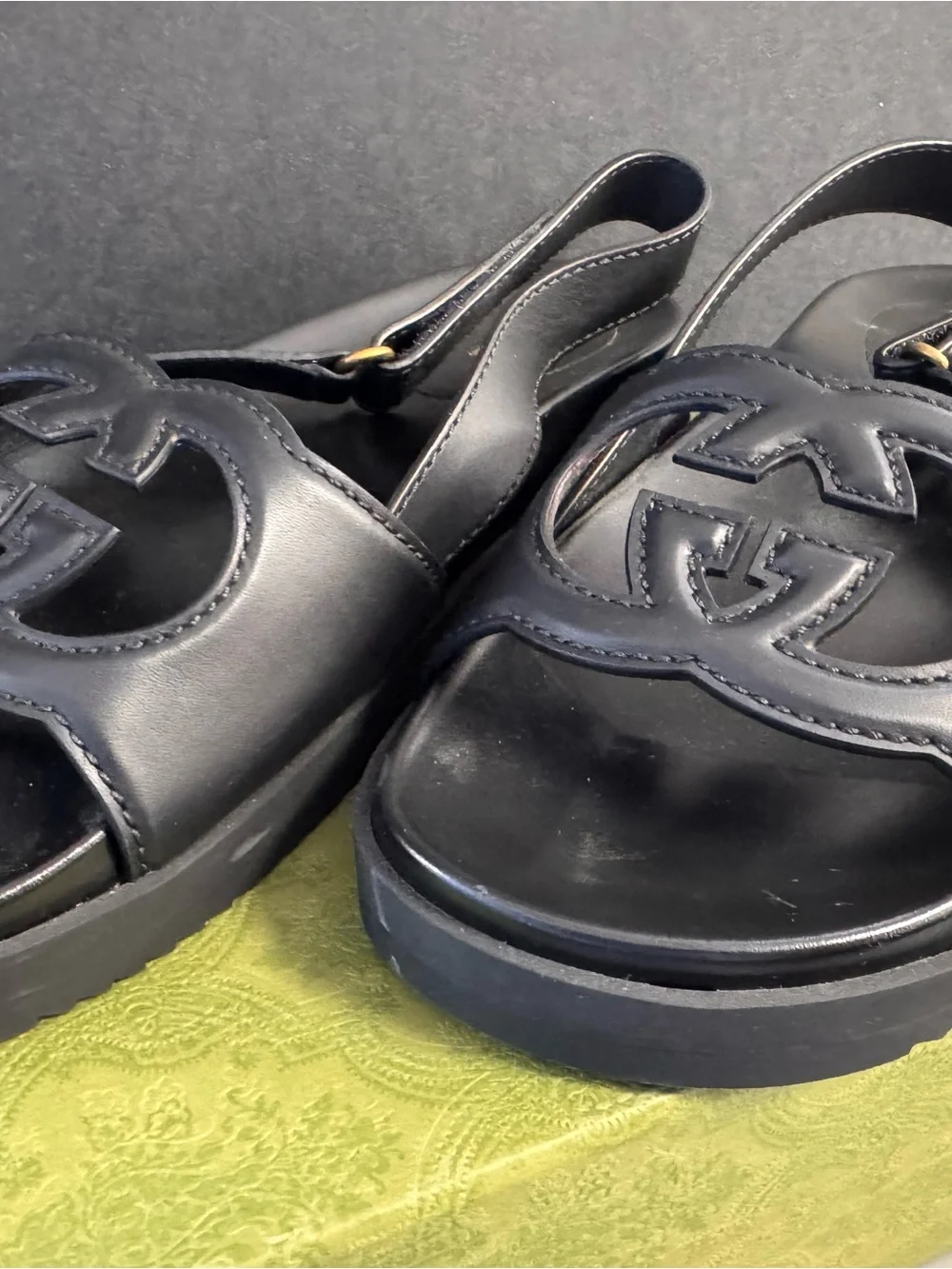 Gucci Black Cosmos Softy Sandals